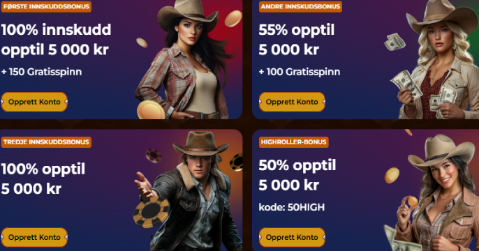 Bonusbanner for spillere hos RodeoSlot Casino